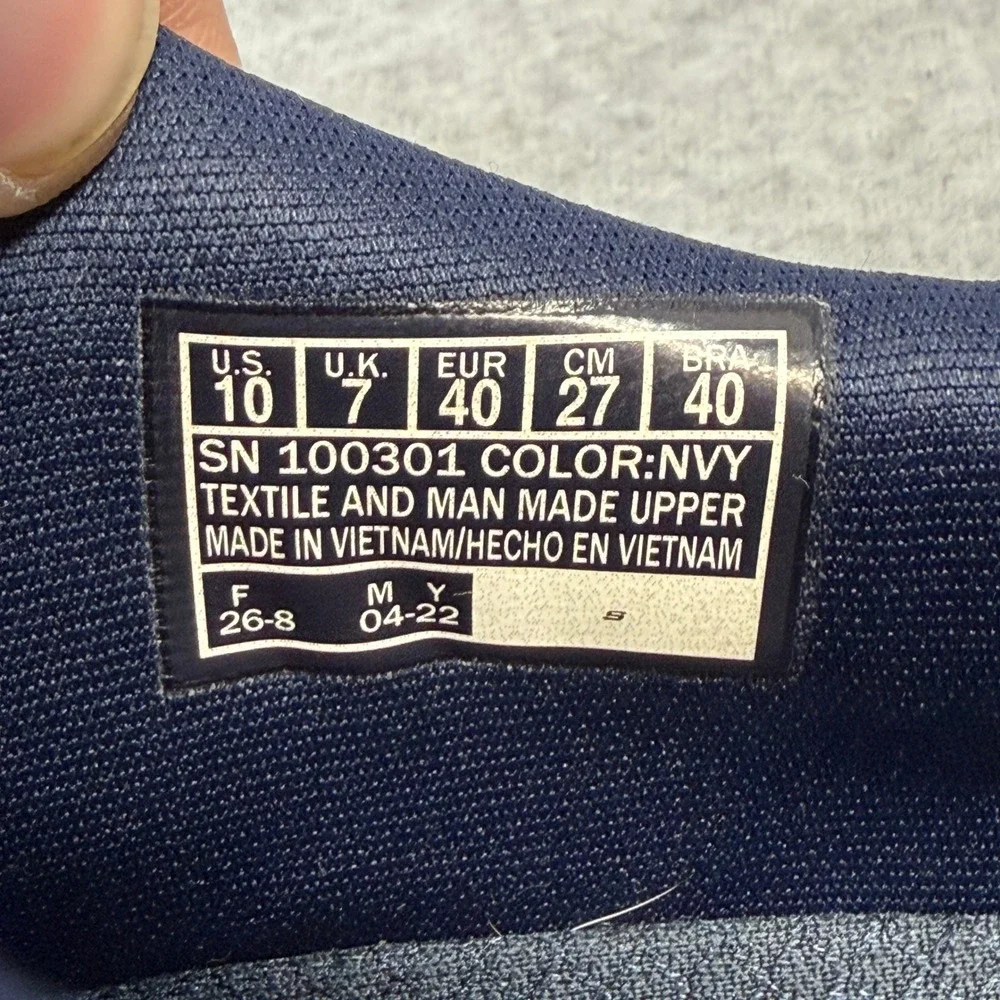 Skechers Shoes Womens Size 10 Navy Blue Knit Slip On Bungee Sneakers 100301